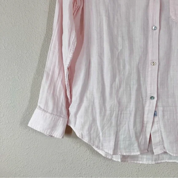 RAILS Ellis Gauze Button Up Shirt S Petal Pink LTD Edition Breast Cancer Spring - Picture 5 of 13
